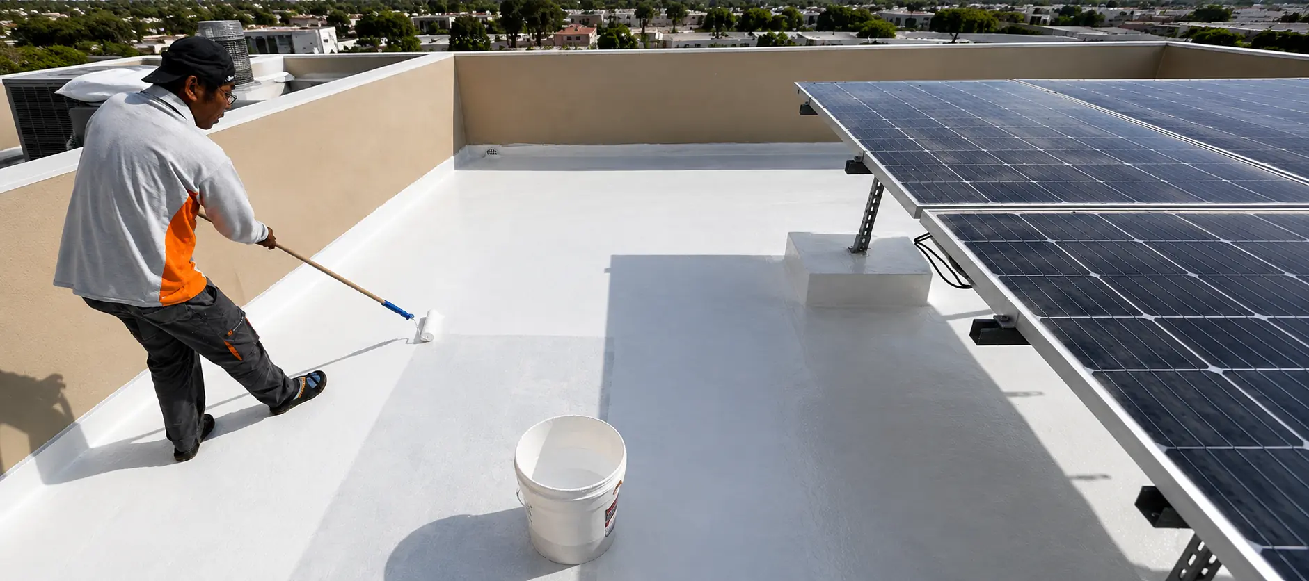 Roof heat reflective and weather protection coatings